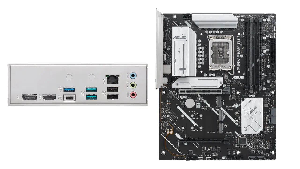 The ASUS Prime B860-PLUS-CSM Motherboard front and back